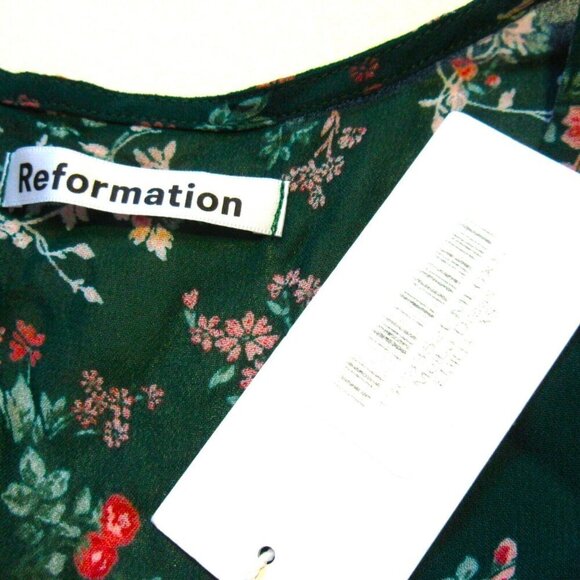 NWT Reformation Melba Midi in Emilia Green Floral Wrap Dress XS $278 - Picture 5 of 8